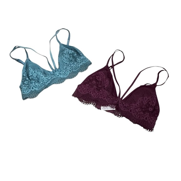 Victoria's Secret Other - Women's Victoria's Secret Set of Two Purple and Blue Lace Bralettes